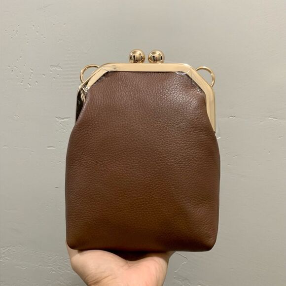 Handmade Genuine Leather Purse/Push Lock Crossbody/Shoulder bag - Picture 3 of 12